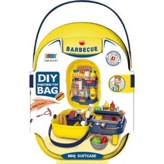Set gratar de jucarie Mappy cu accesorii pentru barbeque si gentuta pentru transport