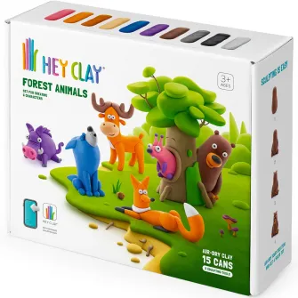 Set Hey Clay - Forest Animals, 15 cutii