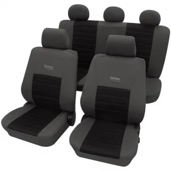 Set huse universale scaune auto Petex Active Sports, 11 piese, gri cu negru