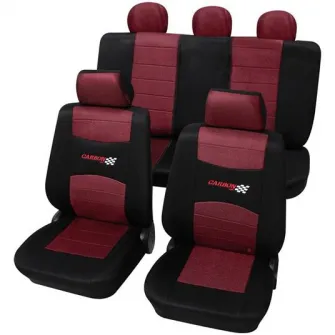 Set huse universale scaune auto Petex Carbon, 11 piese, rosu