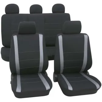 Set huse universale scaune auto Petex Samoa, 11 piese, negru cu gri