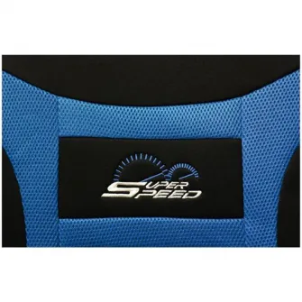 Set huse universale scaune auto Petex Super Speed, 11 piese, albastru cu negru