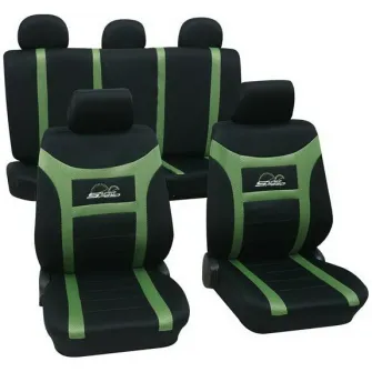 Set huse universale scaune auto Petex Super Speed, 11 piese, verde cu negru
