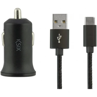 Set Incarcator Auto Ksix BXCRC04 2.4A+Cablu Date Type C 1m, Black