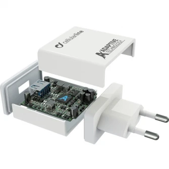 Set incarcator retea Cellularline ACHSMKIT15WMUSBW, Cablu date Micro USB, QC 3.0, 15W, 1m, Alb