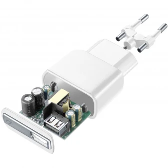 Set incarcator retea Cellularline ACHUSBMUSB2AW, Cablu date Micro USB, QC 3.0, 10W, 1m, Alb