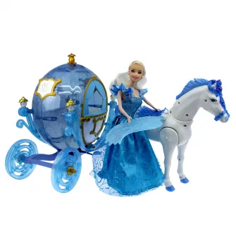 Set jucarie M-Toys Printesa cu Caleasca si Calut inaripat cu functii
