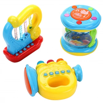 Набор детских игрушек M-Toys, труба, арфа и барабан, со световыми и звуковыми эффектами