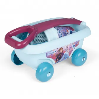 Set jucarii nisip Smoby - Disney Frozen, Carucior si galetusa cu accesorii