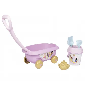 Set jucarii nisip Smoby - Disney Princess, Carucior si galetusa cu accesorii