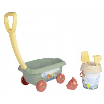 Set jucarii nisip Smoby - Viata marina, Carucior si galetusa cu accesorii