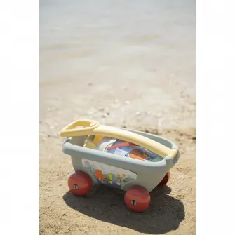 Set jucarii nisip Smoby - Viata marina, Carucior si galetusa cu accesorii