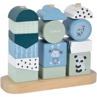 Set jucarii stacabile din lemn Eichhorn - Urs Panda