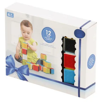 Set Mappy cuburi de constructie pentru bebelusi, 12 bucati