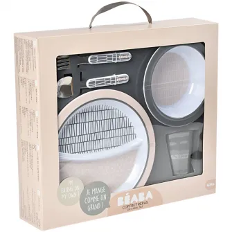 Set masa cadou bebe Beaba Nude, Crem/Gri