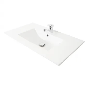 Set mobilier baza si lavoar Badenmob seria 067, cu sertare, 80x46x80cm, Alb
