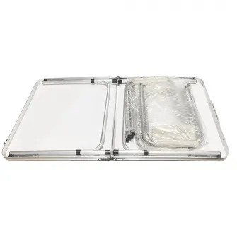 Set mobilier gradina Heinner, 5 piese, aluminiu si MDF,servieta transport,alb