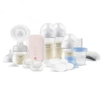 Set nou-nascut cu pompa de san electrica Philips-AVENT SCD340/31, 17 accesorii
