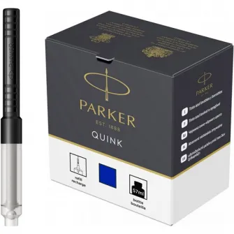 Set Parker calimara cerneala Quink albastru 57 ml + convertor standard