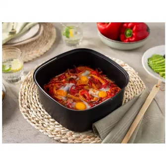 Set pentru copt XXL Philips Airfryer HD9956/00, Seria 7000, 1 tava de copt cu dimensiuni pentru intreaga familie (3L) , 9 forme din silicon pentru briose