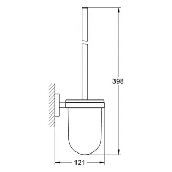 Набор туалетных щеток Grohe Essentials, скрытое крепление к стене, стекло/металл, хром