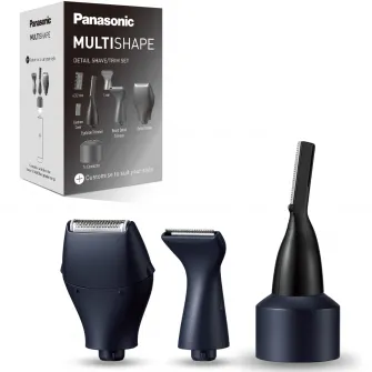 Set ras si contur barba, tuns sprancene Panasonic ER-CDT1-A301, contur barba/sprancene, utilizare piele umeda/uscata, Negru