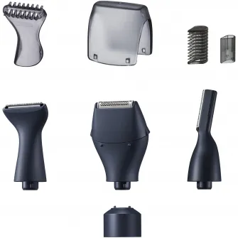Set ras si contur barba, tuns sprancene Panasonic ER-CDT1-A301, contur barba/sprancene, utilizare piele umeda/uscata, Negru