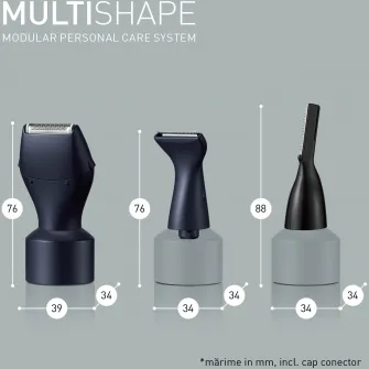 Set ras si contur barba, tuns sprancene Panasonic ER-CDT1-A301, contur barba/sprancene, utilizare piele umeda/uscata, Negru