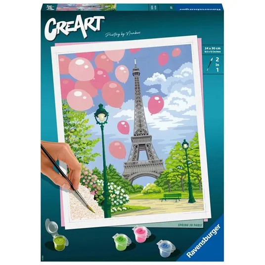 Set Ravensburger Creart, pictura pe numere - Paris, 24x30 cm