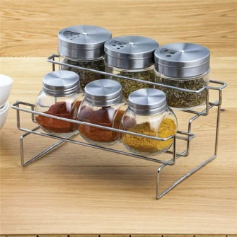 Set recipiente condimente cu suport metalic, Ambition Spice, 7 piese