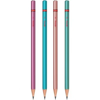 Набор Rotring 4 графитных деревянных карандаша HB Metallic Blue/Green/Pink/Violet + ластик Tikky 30