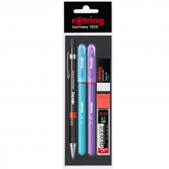 Set Rotring 5 piese - creion mecanic Visu 0.7 mm black
