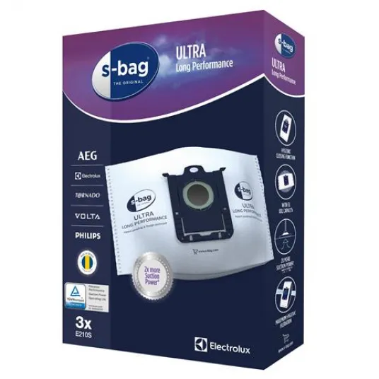 Electrolux E210S s-bag® Набор синтетических сумок Ultra Long Performance, 5 литров - 3 пакета