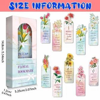 Set semne de carte florale, Tyrael-SEA, 20 bucati, multicolor
