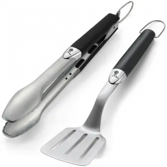 Set spatula si cleste Premium Weber, lungime 35 cm, inox