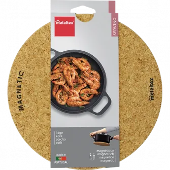 Set suporti pluta cu magnet pentru oale Metaltex, 2 piese, Ø20x1cm