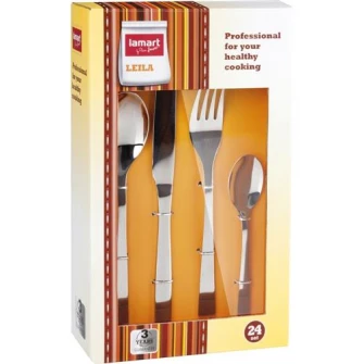 Set tacamuri Lamart Leila, inox, 24 piese