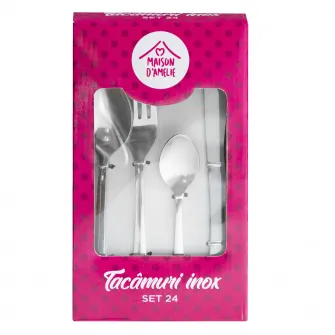 Set tacamuri pentru 4 persoane Maison DAmelie, 24 piese, inox