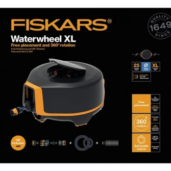 Set tambur Fiskars 1025932, 20 m lungime furtun, tambur automat