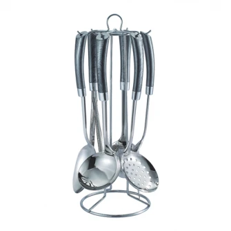 Set ustensile bucatarie Zokura, 7 piese, Inox, maner plastic