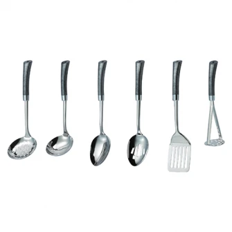 Set ustensile bucatarie Zokura, 7 piese, Inox, maner plastic
