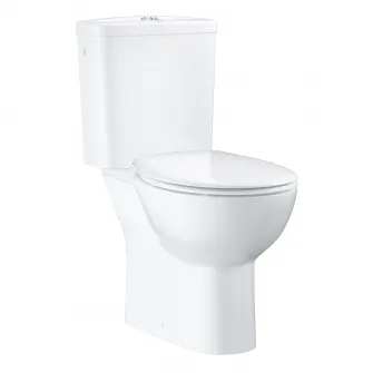 Set vas WC Bau Ceramic 39347000, montare pe podea, dubla spalare, alb