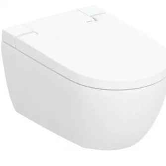 Set vas WC complet cu bideu suspendat Geberit AquaClean Alba 146.350.01.1, TurboFlush, detectie utilizator, telecomanda, Alb