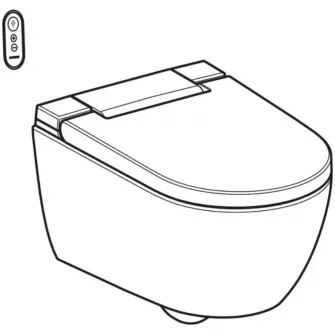 Set vas WC complet cu bideu suspendat Geberit AquaClean Alba 146.350.01.1, TurboFlush, detectie utilizator, telecomanda, Alb