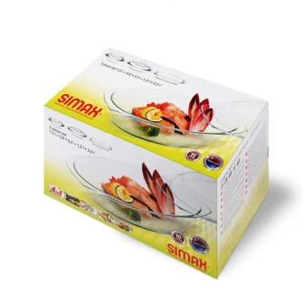 Set vase termorezistente Simax, 1,5 L, 2,4 L cu capac, 2,4 L, fara capac, 5 piese