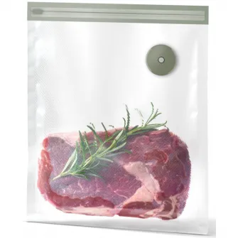 Set vidare EVSK1 Electrolux, 10 pungi reutilizabile 23x26 cm compatibile cu gatire sous vide, Pompa vidare cu acumulator Li-Ion