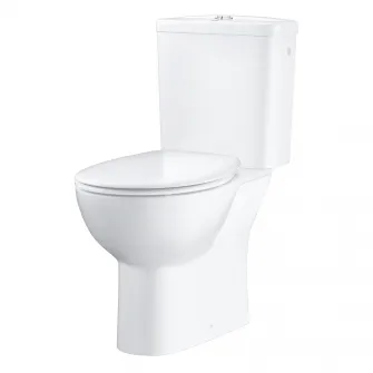 Set WC Grohe Bau Ceramic 39496000, pe podea, evacuare orizontala, SoftClose, Rimless, alb