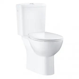 Set WC Grohe Bau Ceramic 39496000, pe podea, evacuare orizontala, SoftClose, Rimless, alb