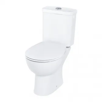 Set WC Grohe Bau Ceramic 39496000, pe podea, evacuare orizontala, SoftClose, Rimless, alb