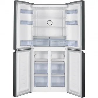 Side by side Beko GNO46623XPN, 466 l, Clasa D, Motor ProSmart Inverter, HarvestFresh, Display touch control, XXL Bottle holder, H 180 cm, Inox